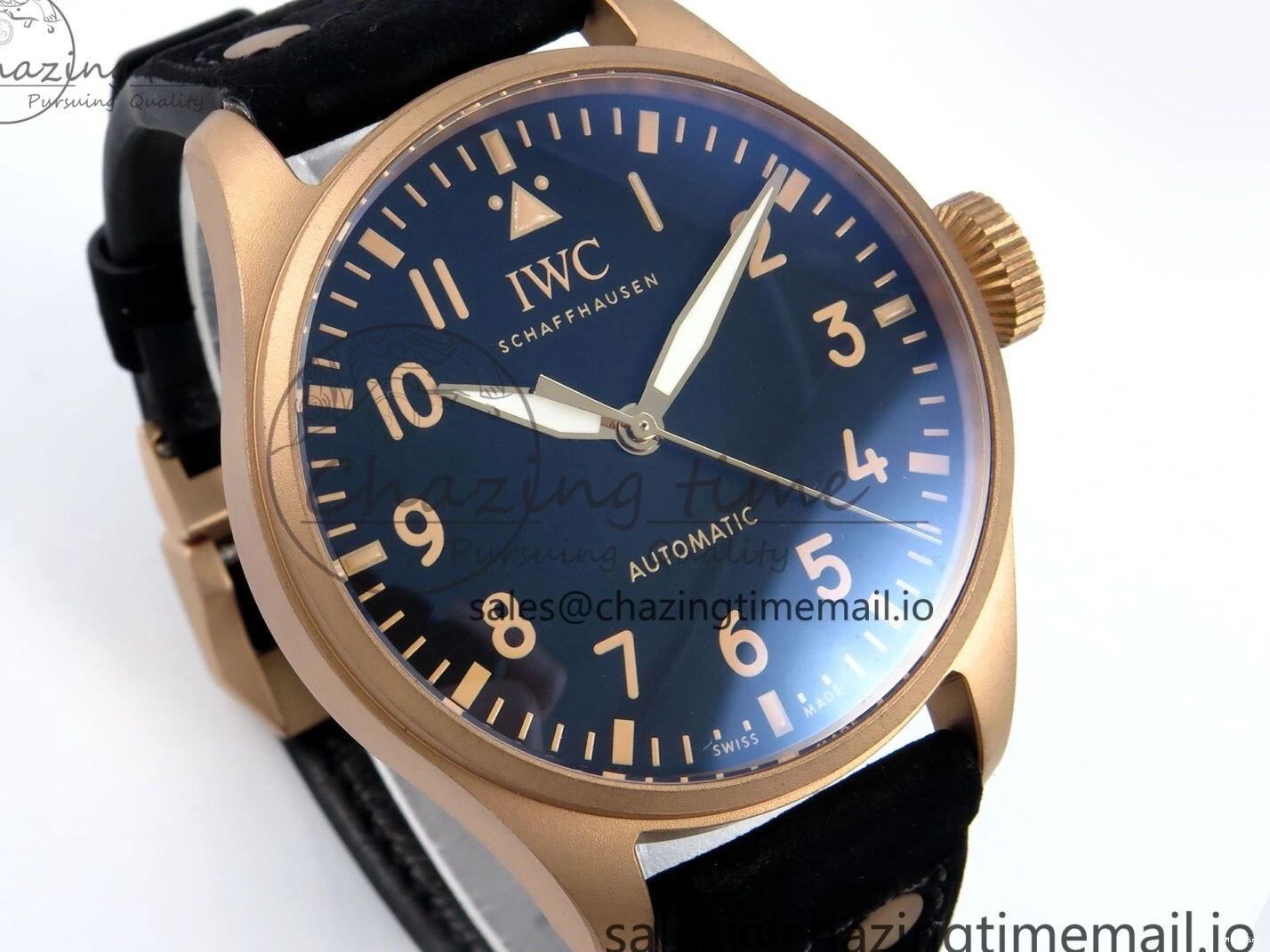 MIROTIME 0410 Affordable Big Pilot IW329703 M+F 1:1 Best Edition Black Dial on Black Nylon Strap MY 7004